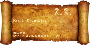 Keil Klaudia névjegykártya